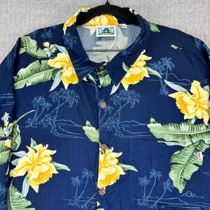 HWY 1 Hawaiian Dress Shirt Mens‎ 4X Floral  Tropical Button Up beach summer